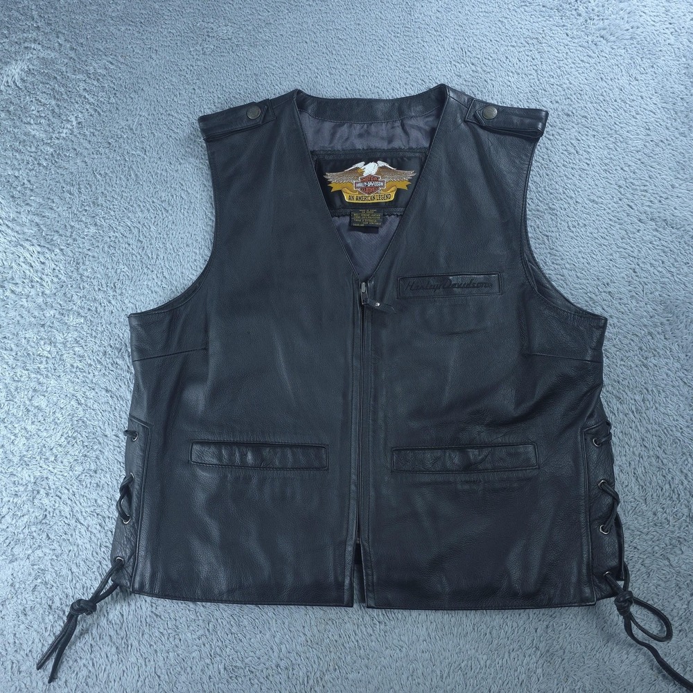Harley-Davidson Black Leather Biker Vest